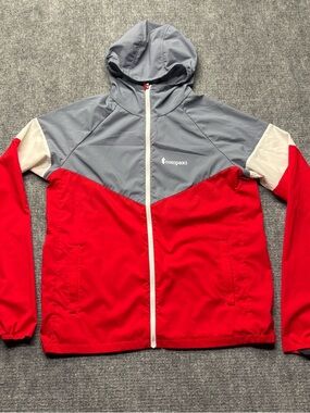 Cotopaxi Palmas Active Jacket Mens Medium Red Gray Colorblock Full Zip Hooded